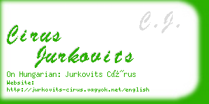 cirus jurkovits business card